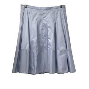 Ann Taylor Women’s Light Blue Midi pleated skirt size 14 Elegant A Line Design